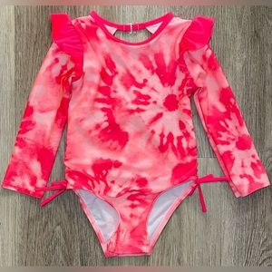 Cat and Jack Toddler One Piece, Red and Pink Tie Dye - 2T